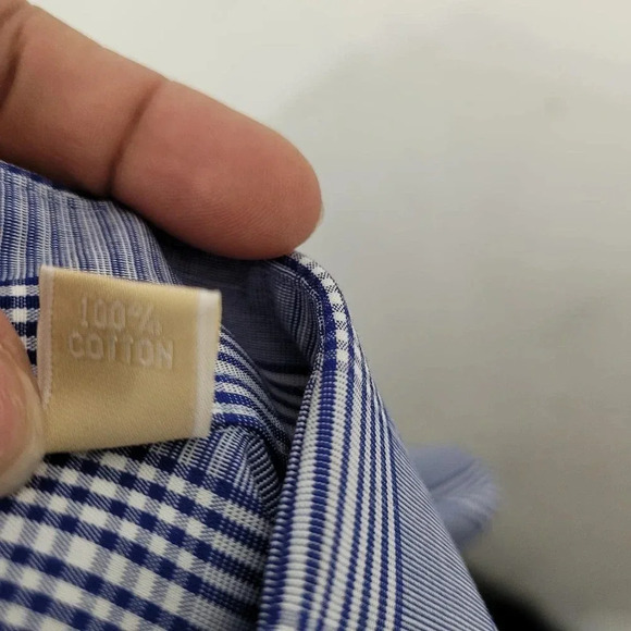 MICHAEL Michael Kors Men Button-Up Shirt 17 Multicolor Cotton Plaid Long Sleeve - Picture 6 of 6